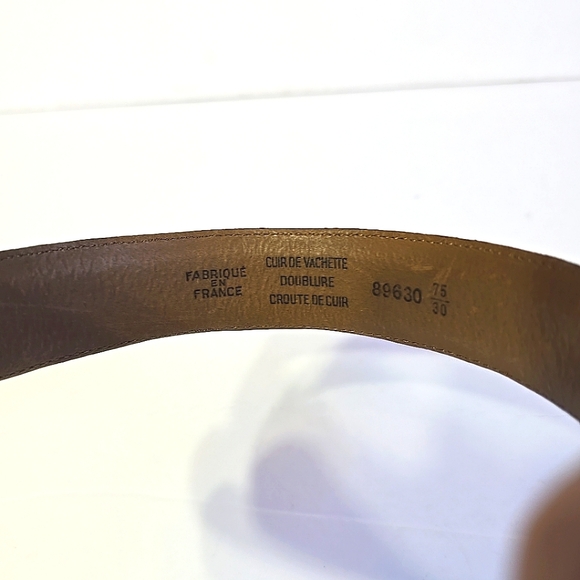 Kenzo Belt Beautiful French Made Vachette Leather Metal Buckle Size 30 - Picture 3 of 10